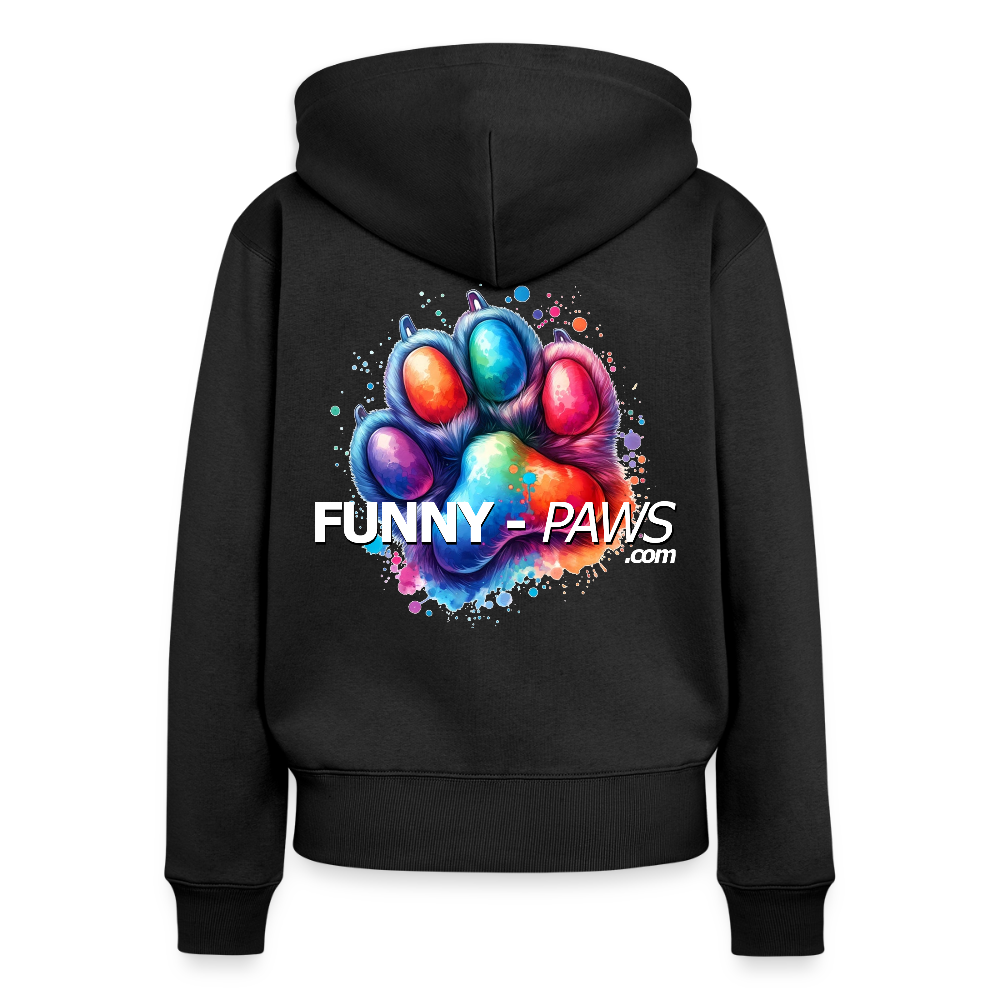 FUNNY PAWS - Women's Premium Hooded Jacket - Schwarz