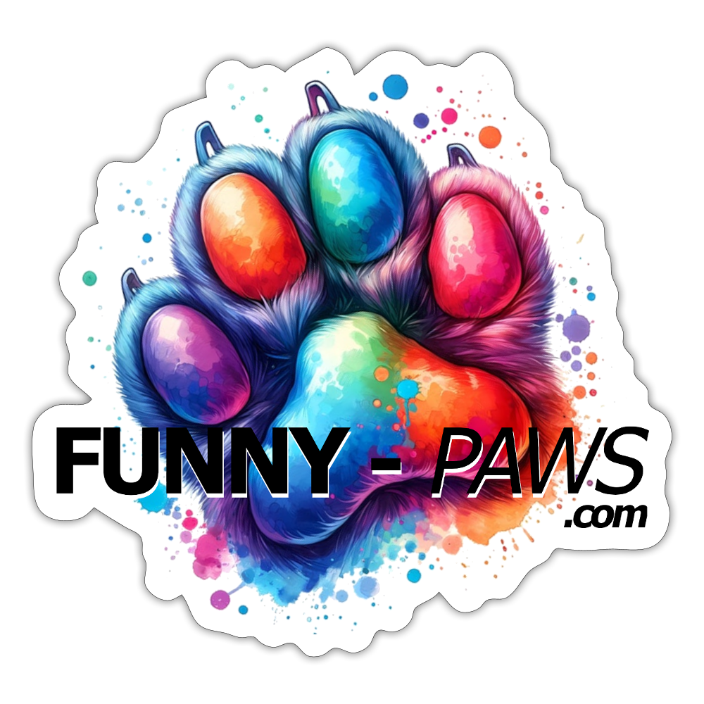 FUNNY PAWS - Sticker - Mattweiß