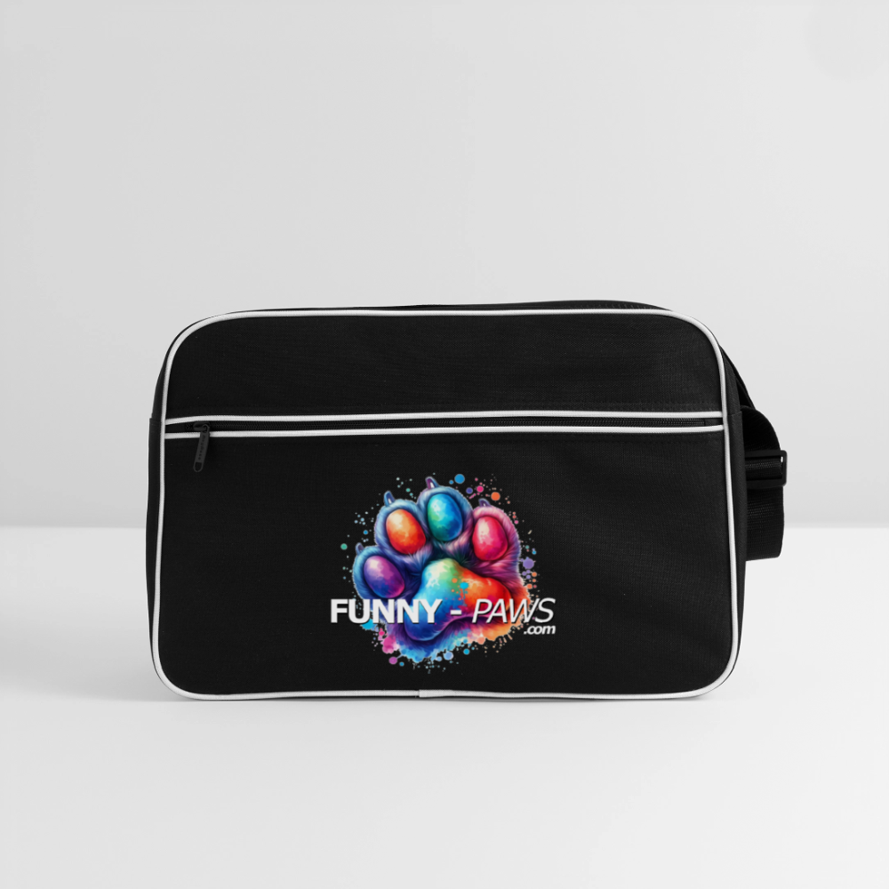 FUNNY PAWS - Retro Tasche - Schwarz/Weiß