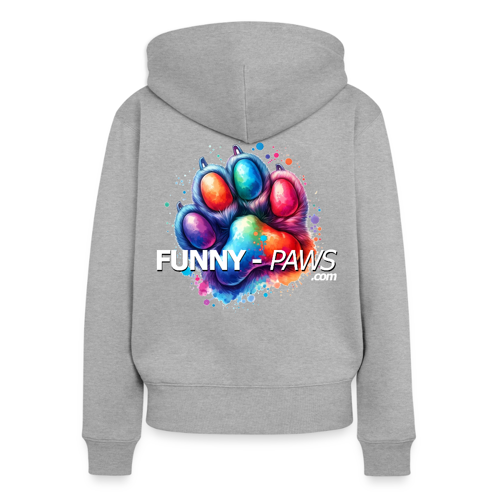 FUNNY PAWS - Women's Premium Hooded Jacket - Grau meliert