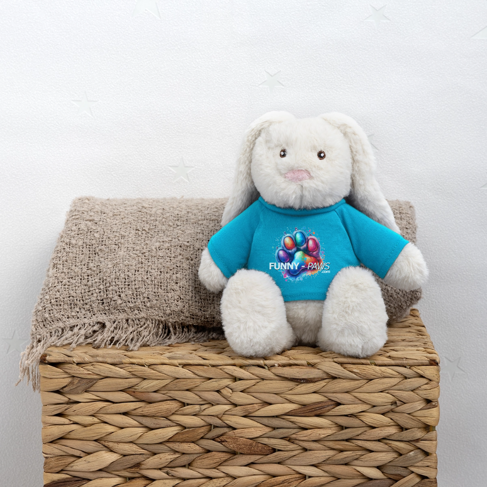 FUNNY PAWS - MiniFeet® RecycelHase® Creme - Atollblau
