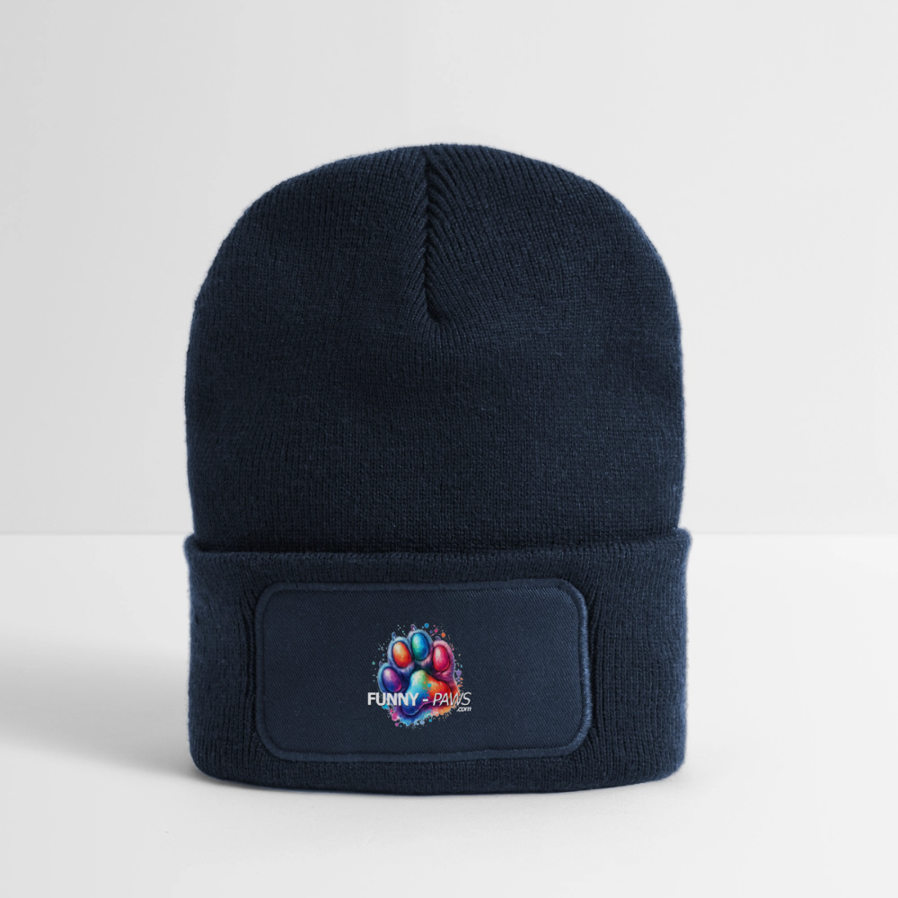 FUNNY PAWS - Recycelte Patch Beanie - French Navy
