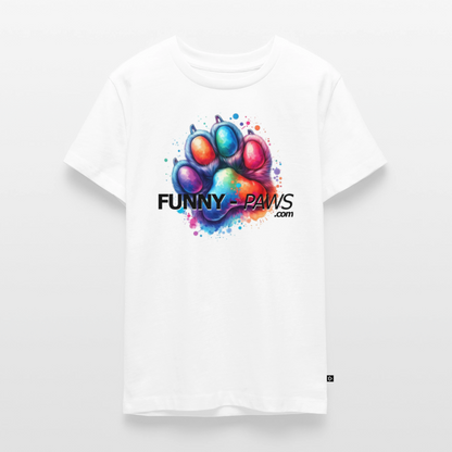 FUNNY PAWS - Teenager Premium T-Shirt - Weiß