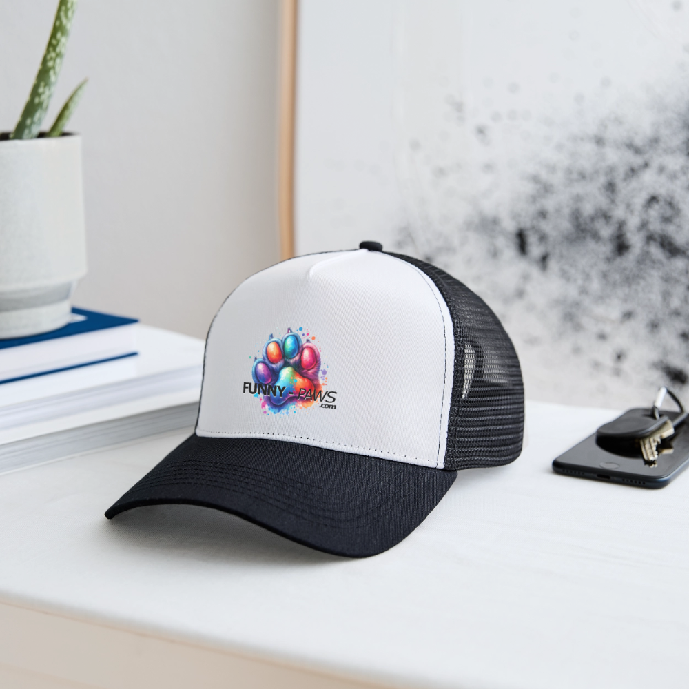 FUNNY PAWS - Trucker Cap - Weiß/Schwarz