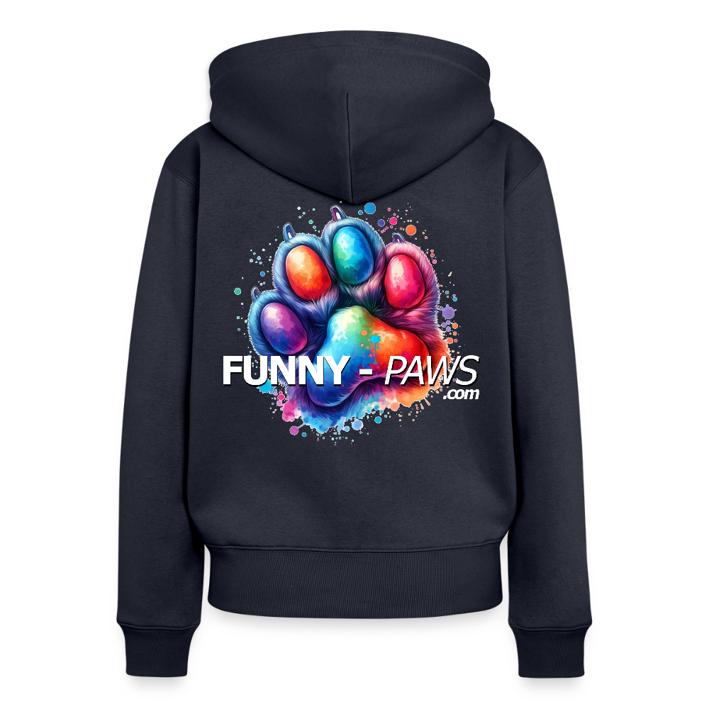 FUNNY PAWS - Women's Premium Hooded Jacket - Navy