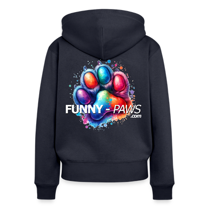 FUNNY PAWS - Women's Premium Hooded Jacket - Navy