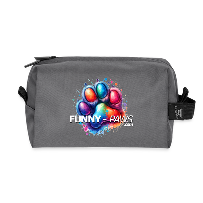 FUNNY PAWS - Recycelte Kulturtasche - Anthrazit