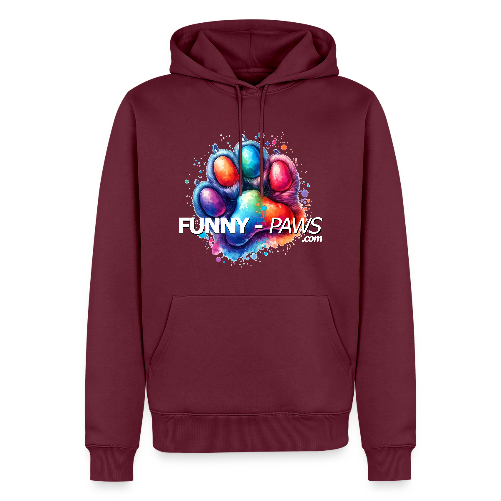 FUNNY PAWS - Men’s Premium Hoodie - Burgunderrot