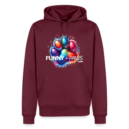 FUNNY PAWS - Men’s Premium Hoodie - Burgunderrot