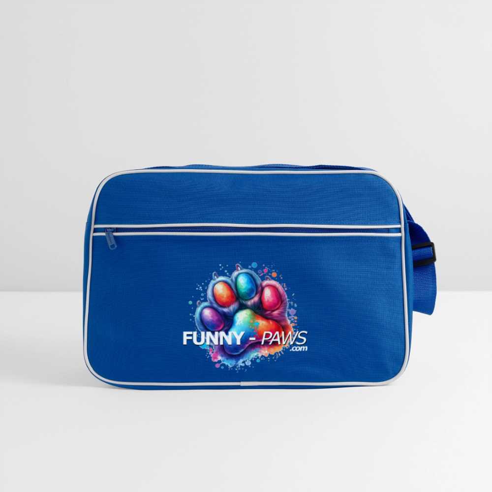 FUNNY PAWS - Retro Tasche - Blau/Weiß