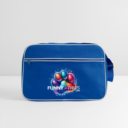 FUNNY PAWS - Retro Tasche - Blau/Weiß