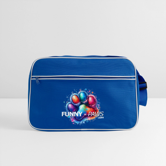 FUNNY PAWS - Retro Tasche - Blau/Weiß