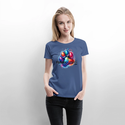 FUNNY PAWS - Women’s Premium T-Shirt - Taubenblau