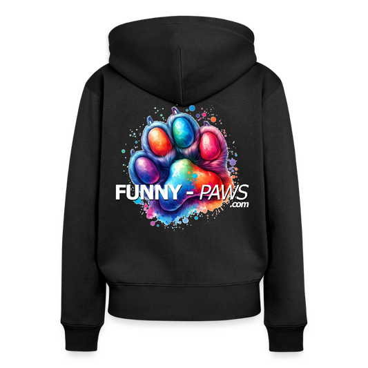 FUNNY PAWS - Women's Premium Hooded Jacket - Schwarz