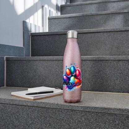 FUNNY PAWS - Glitzer Edelstahl Thermosflasche - Pink Glitzer