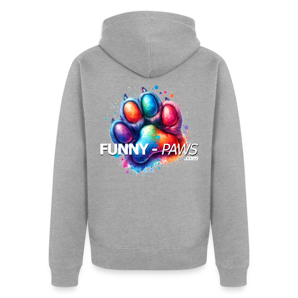 FUNNY PAWS - Men's Premium Hooded Jacket - Grau meliert