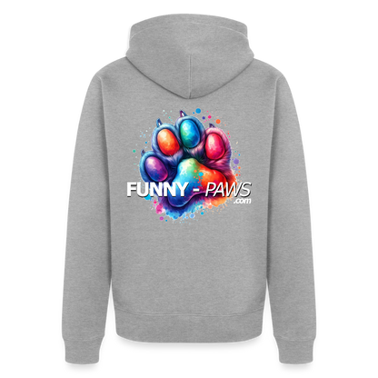 FUNNY PAWS - Men's Premium Hooded Jacket - Grau meliert