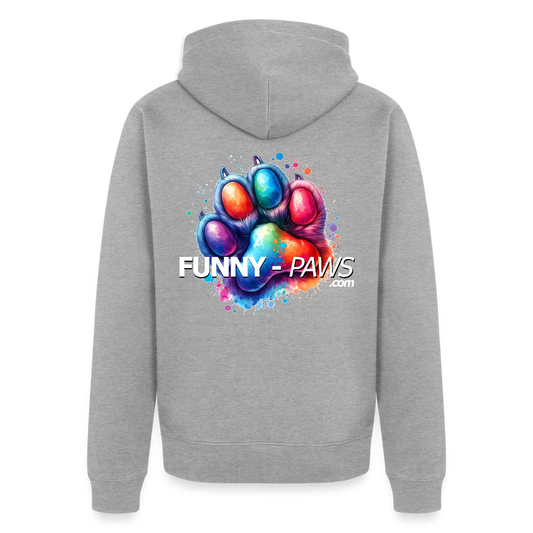 FUNNY PAWS - Men's Premium Hooded Jacket - Grau meliert