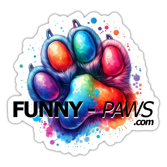 FUNNY PAWS - Sticker - Mattweiß
