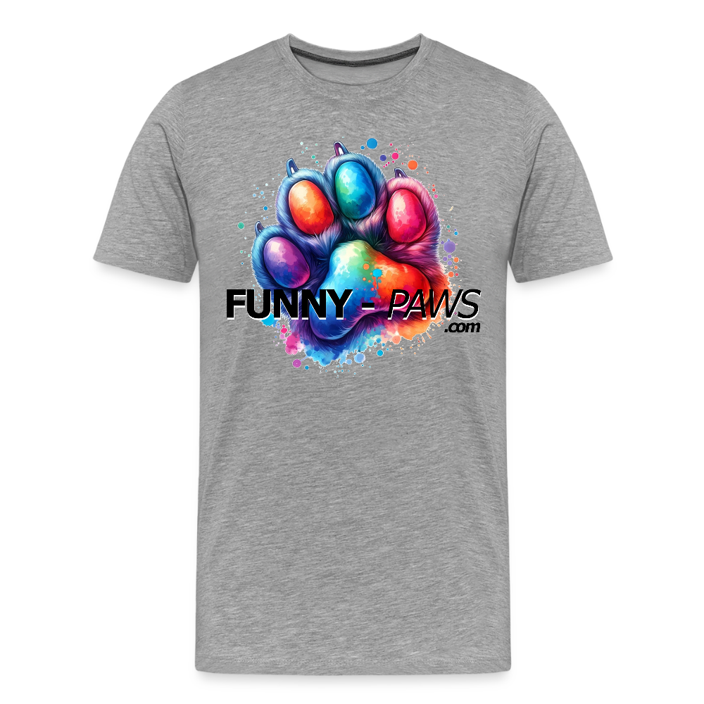 FUNNY PAWS - Men’s Premium T-Shirt - Grau meliert