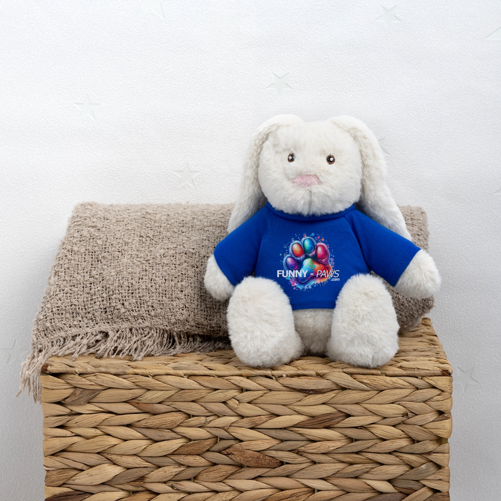 FUNNY PAWS - MiniFeet® RecycelHase® Creme - Königsblau