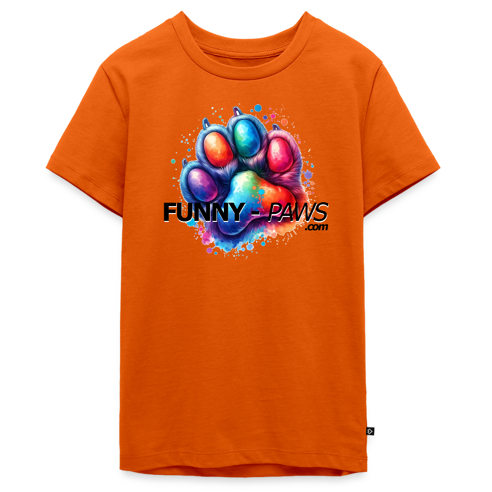 FUNNY PAWS - Teenager Premium T-Shirt - Orange 