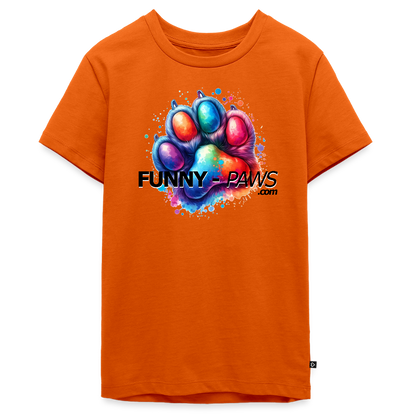 FUNNY PAWS - Teenager Premium T-Shirt - Orange 