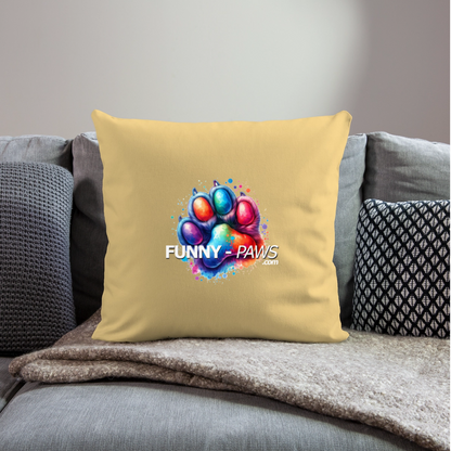 FUNNY PAWS - Sofakissen mit Füllung (44 x 44 cm) - Hellgelb