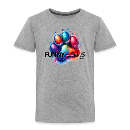 FUNNY PAWS - Kids' Premium T-Shirt - Grau meliert