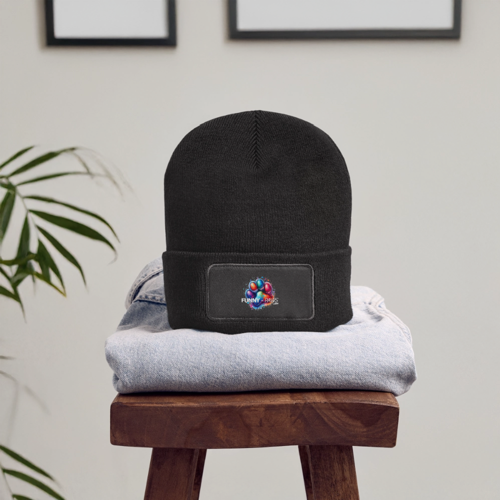 FUNNY PAWS - Recycelte Patch Beanie - Dunkelgrau