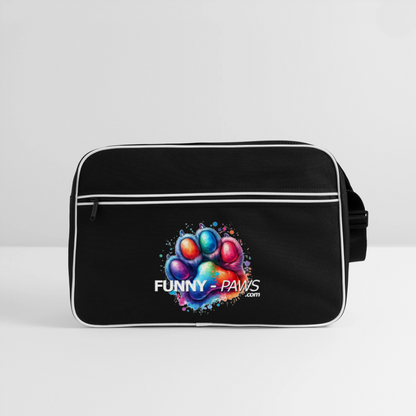 FUNNY PAWS - Retro Tasche - Schwarz/Weiß