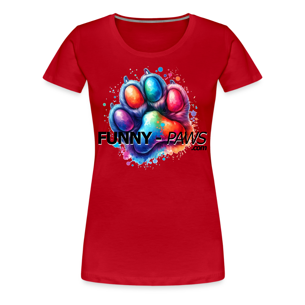 FUNNY PAWS - Women’s Premium T-Shirt - Rot