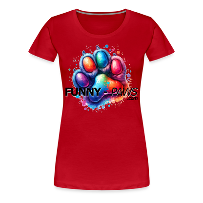 FUNNY PAWS - Women’s Premium T-Shirt - Rot