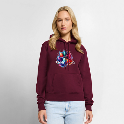 FUNNY PAWS - Women’s Premium Hoodie - Burgunderrot