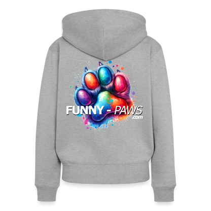 FUNNY PAWS - Women's Premium Hooded Jacket - Grau meliert