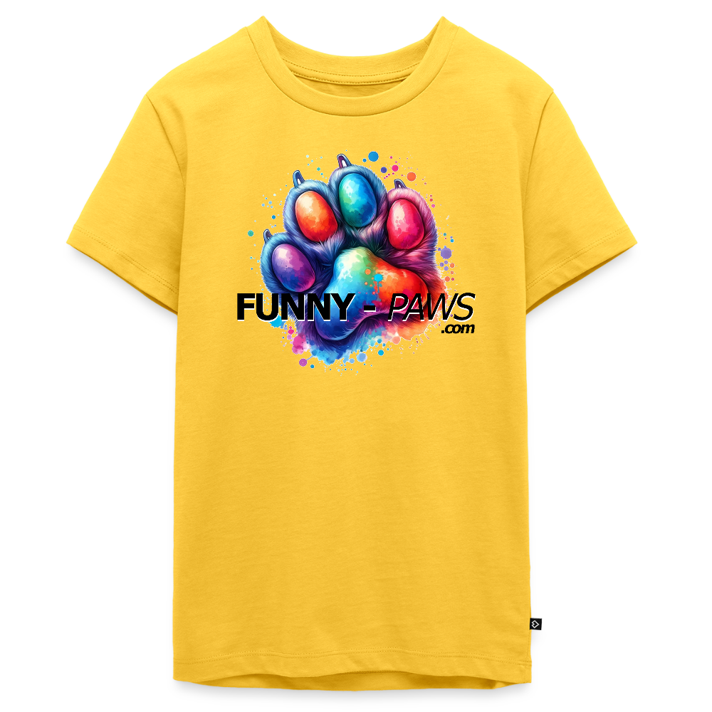 FUNNY PAWS - Teenager Premium T-Shirt - Gelb