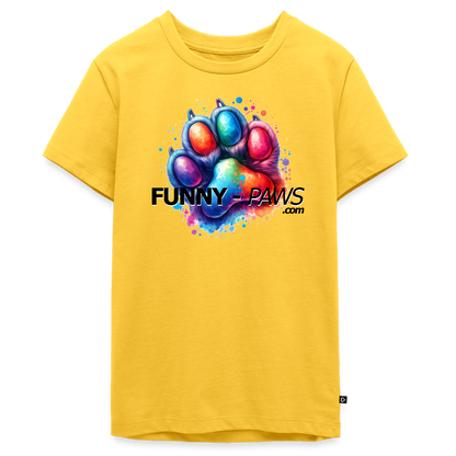 FUNNY PAWS - Teenager Premium T-Shirt - Gelb