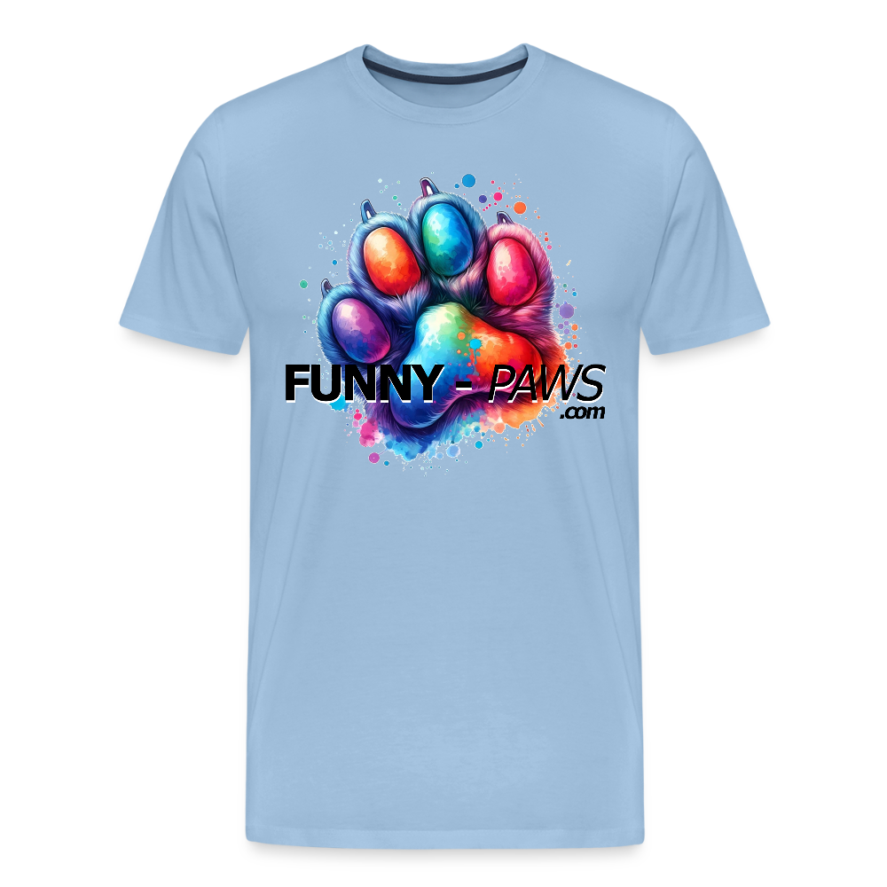 FUNNY PAWS - Men’s Premium T-Shirt - Sky