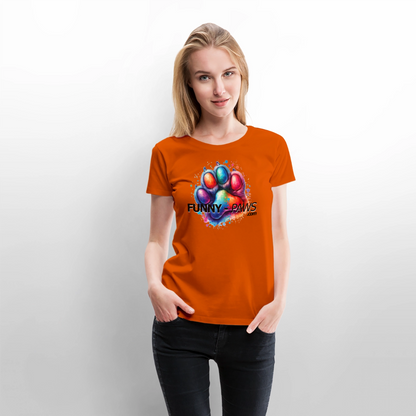 FUNNY PAWS - Women’s Premium T-Shirt - Orange 