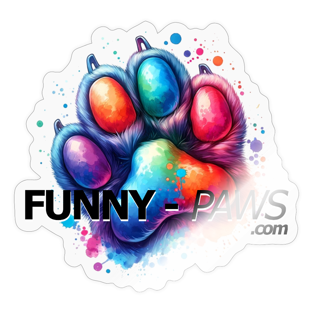 FUNNY PAWS - Sticker - Transparent glänzend