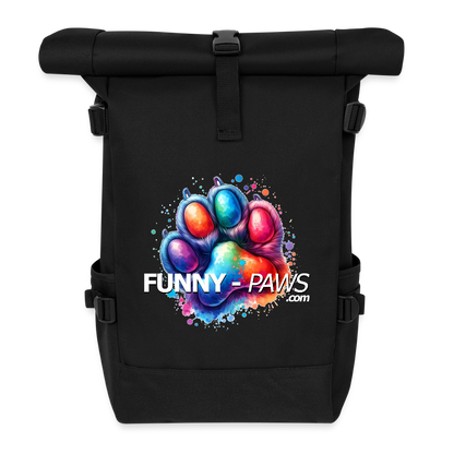 FUNNY PAWS - Rolltop Rucksack - Schwarz