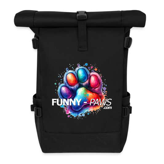FUNNY PAWS - Rolltop Rucksack - Schwarz