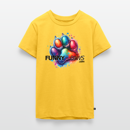 FUNNY PAWS - Teenager Premium T-Shirt - Gelb