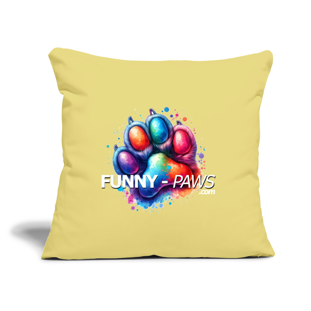 FUNNY PAWS - Sofakissen mit Füllung (44 x 44 cm) - Hellgelb