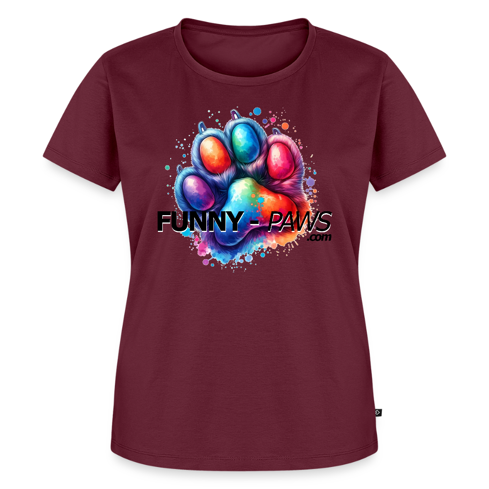 FUNNY PAWS - Women’s Premium T-Shirt - Burgunderrot
