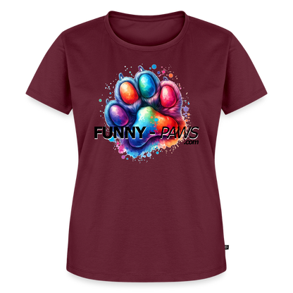 FUNNY PAWS - Women’s Premium T-Shirt - Burgunderrot