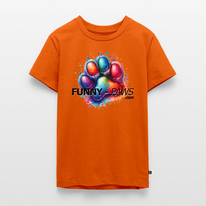 FUNNY PAWS - Teenager Premium T-Shirt - Orange 