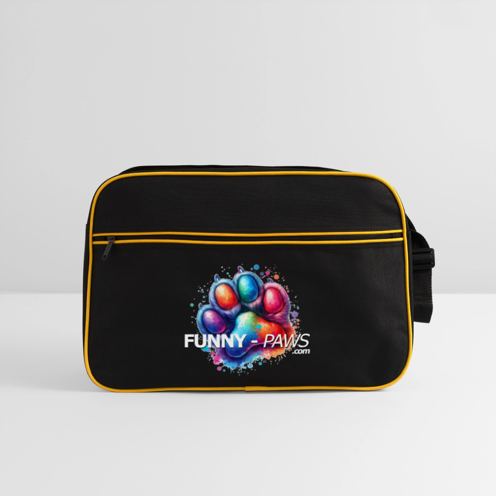 FUNNY PAWS - Retro Tasche - Schwarz/Gold