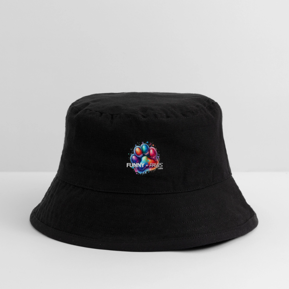 FUNNY PAWS - recycelter Bucket Hat - Schwarz