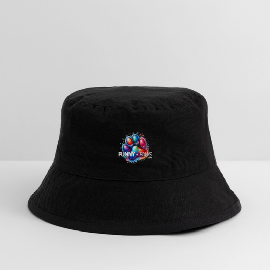 FUNNY PAWS - recycelter Bucket Hat - Schwarz